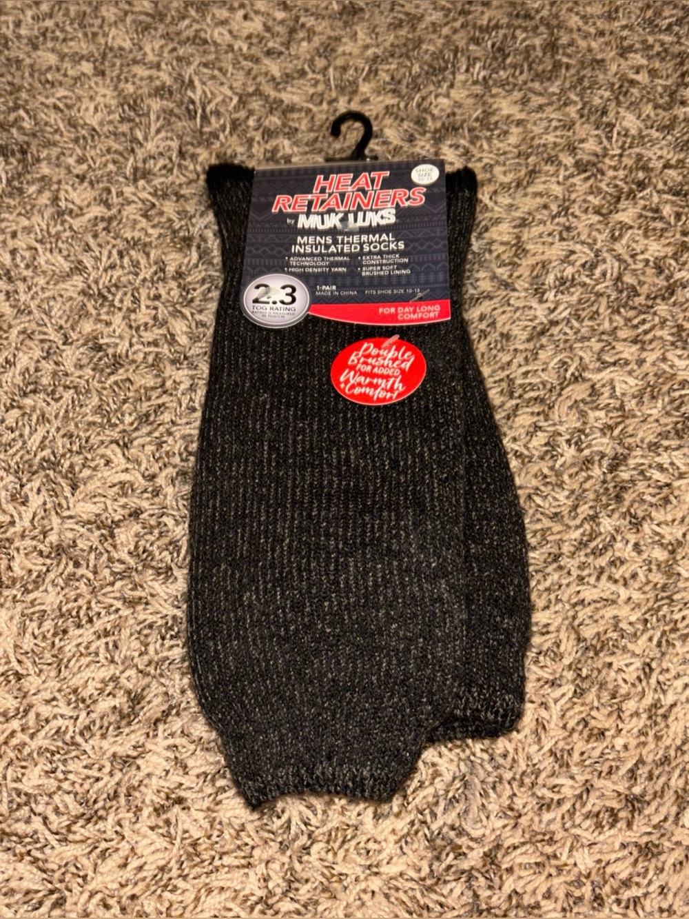 Muk Luks Men’s Black Heat Retainers Thermal Socks